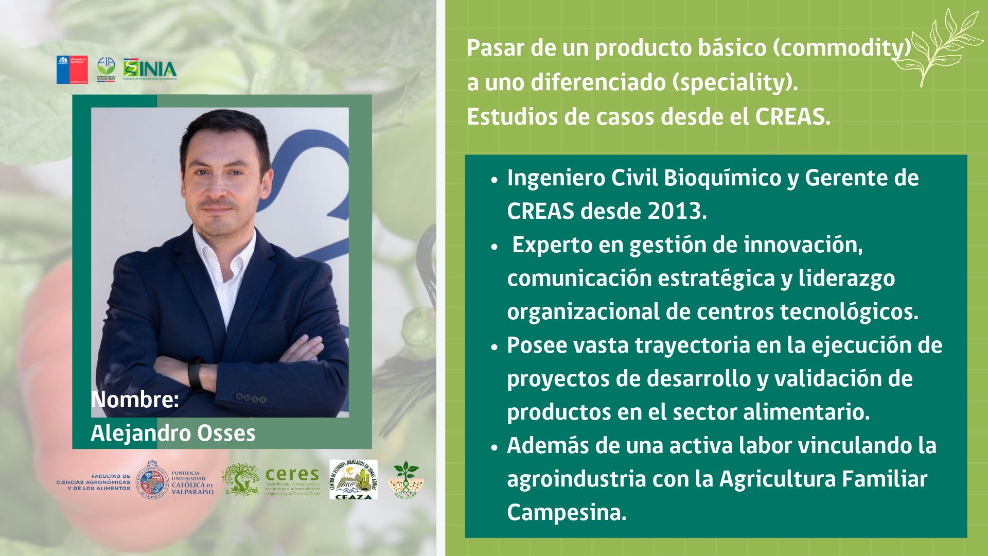 Alejandro Osses - expositor del Encuentro de Agrobiodiversidad