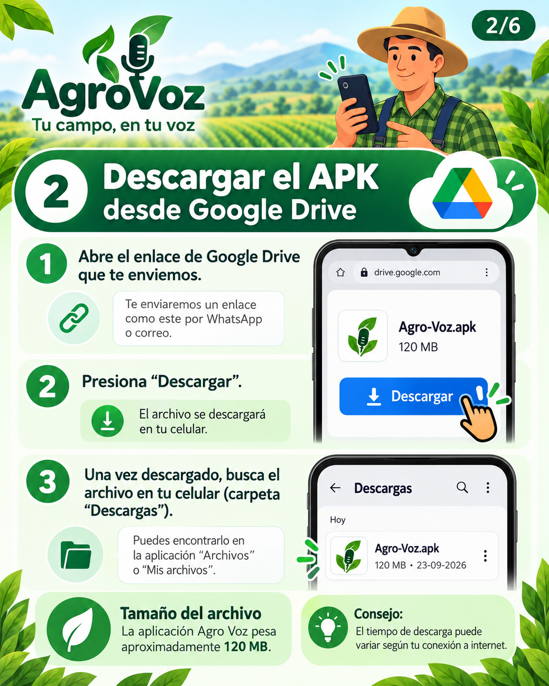 AgroVoz: Descargar la aplicación, lámina 2 de 6