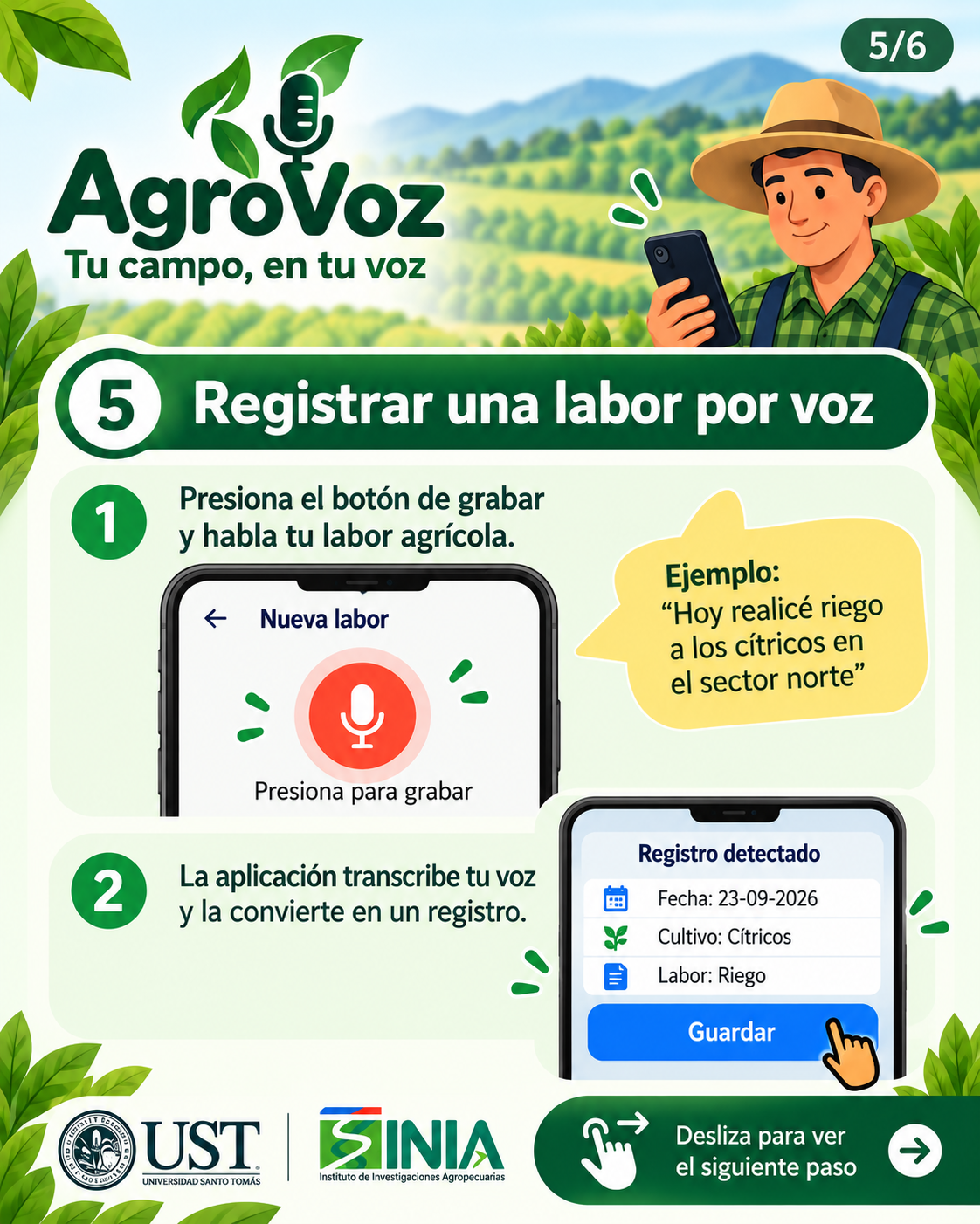 AgroVoz: Registro de labores por voz, lámina 5 de 6